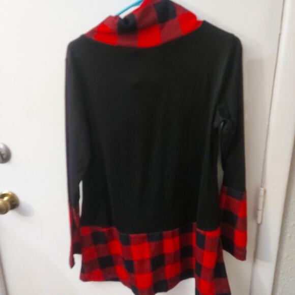 Miusey Plaid Cowl Neck Long Sleeve Blouse S Academia Classic Preppy Print Casual - Picture 4 of 11